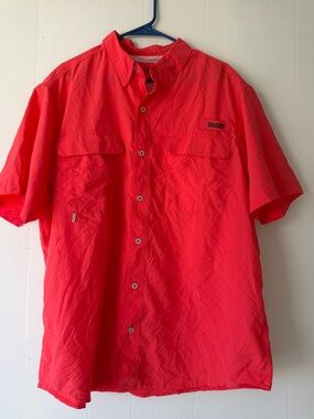 Bass Pro Shops Men's Short-Sleeve Button-Down Shirt - Bright Red